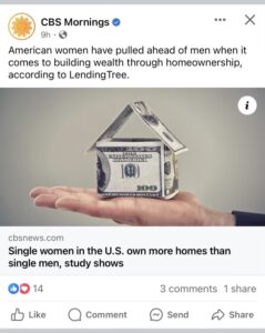 Single women who live by themselves are more likely than single men who live by themselves to own a home in 47 of 50 states.